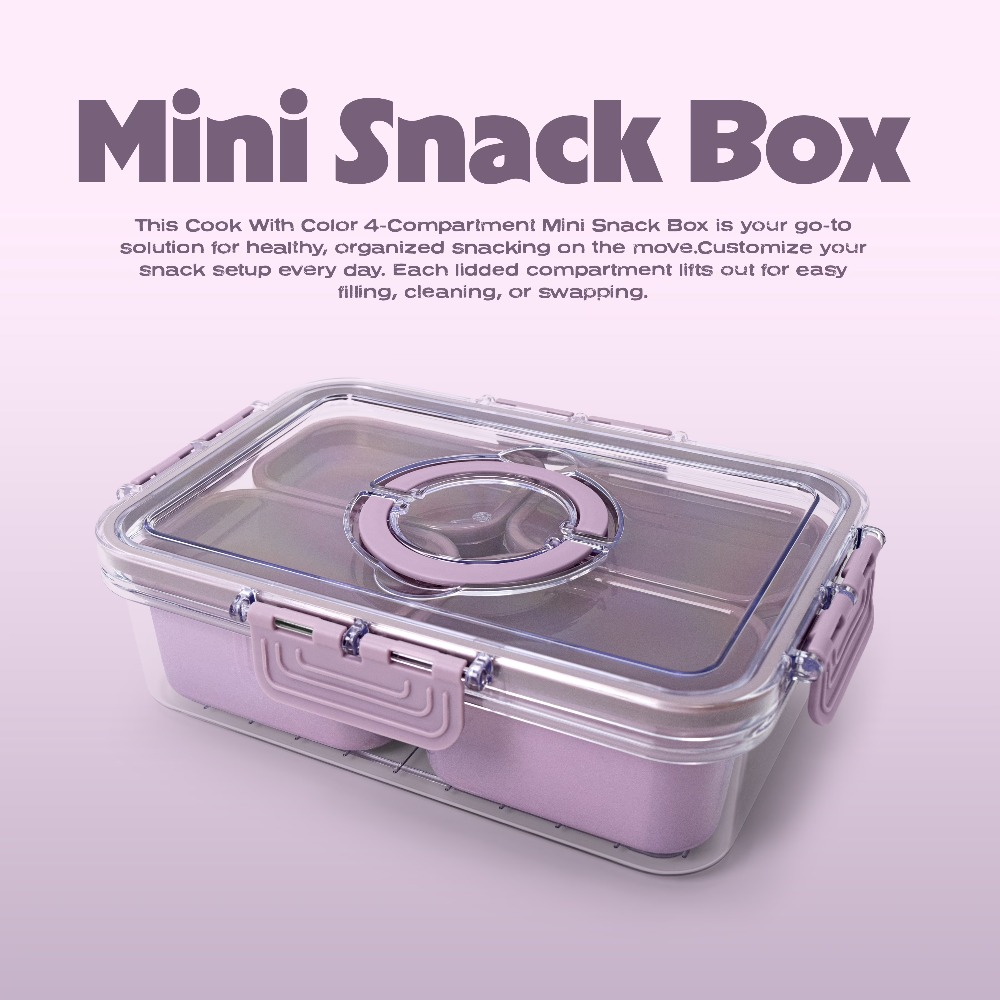 4-Compartment Mini Snack Box F - Food Storage Lunch Box のレビューと価格