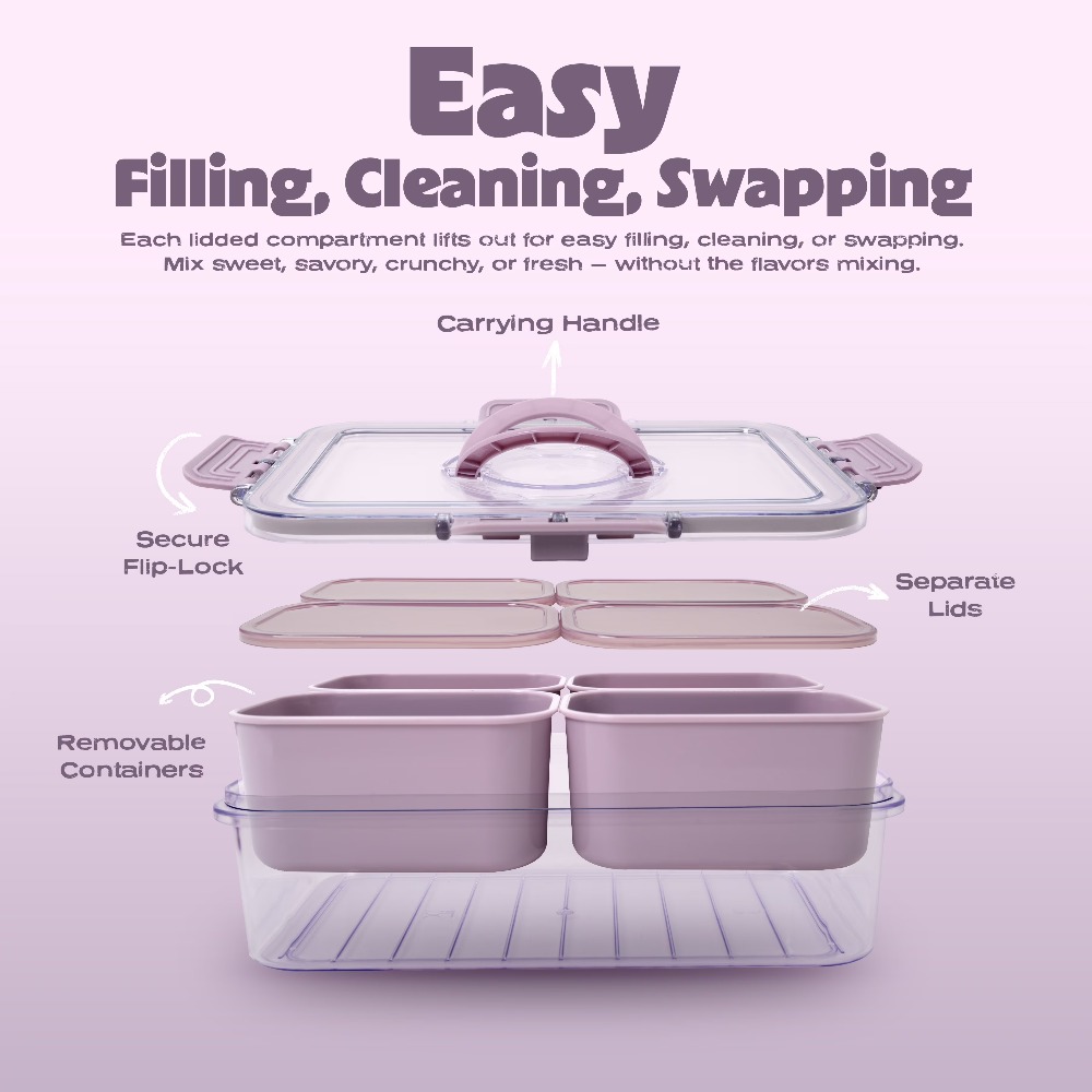 4-Compartment Mini Snack Box F - Food Storage Lunch Box のレビューと価格
