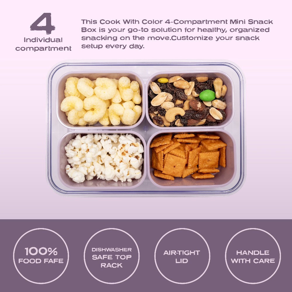 4-Compartment Mini Snack Box F - Food Storage Lunch Box のレビューと価格