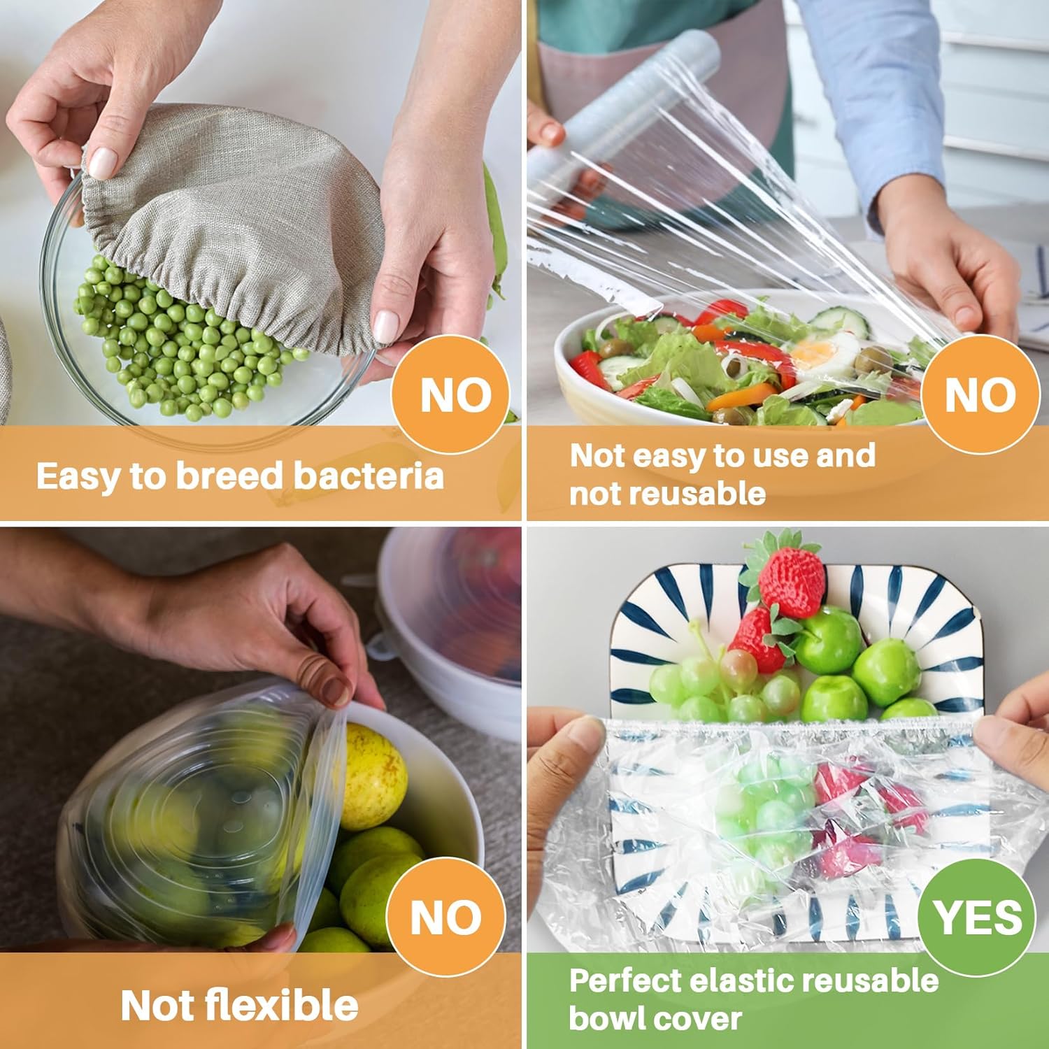 100PCS Bowl Covers Reusable -  - Food Storage Bowls のレビューと価格