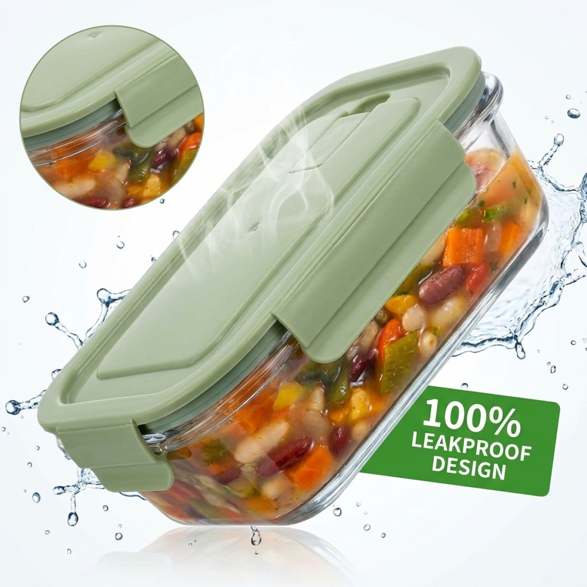 Borosilicate glass lunch box w - Food Storage Lunch Box のレビューと価格