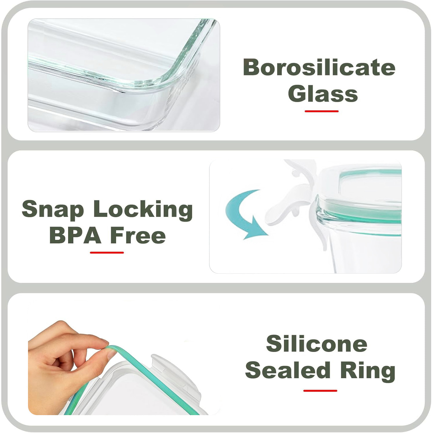 8-Pack Airtight Glass Food Sto - Food Storage Freezer Containers のレビューと価格