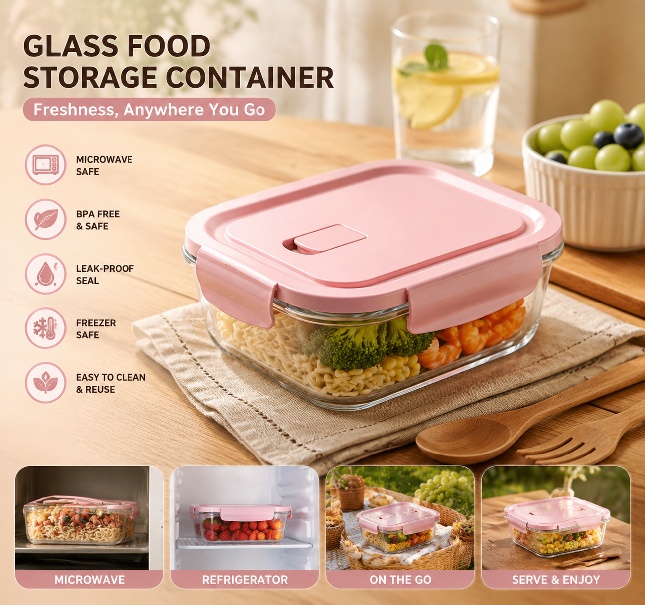 High Borosilicate Glass Food S - Food Storage Lunch Box のレビューと価格