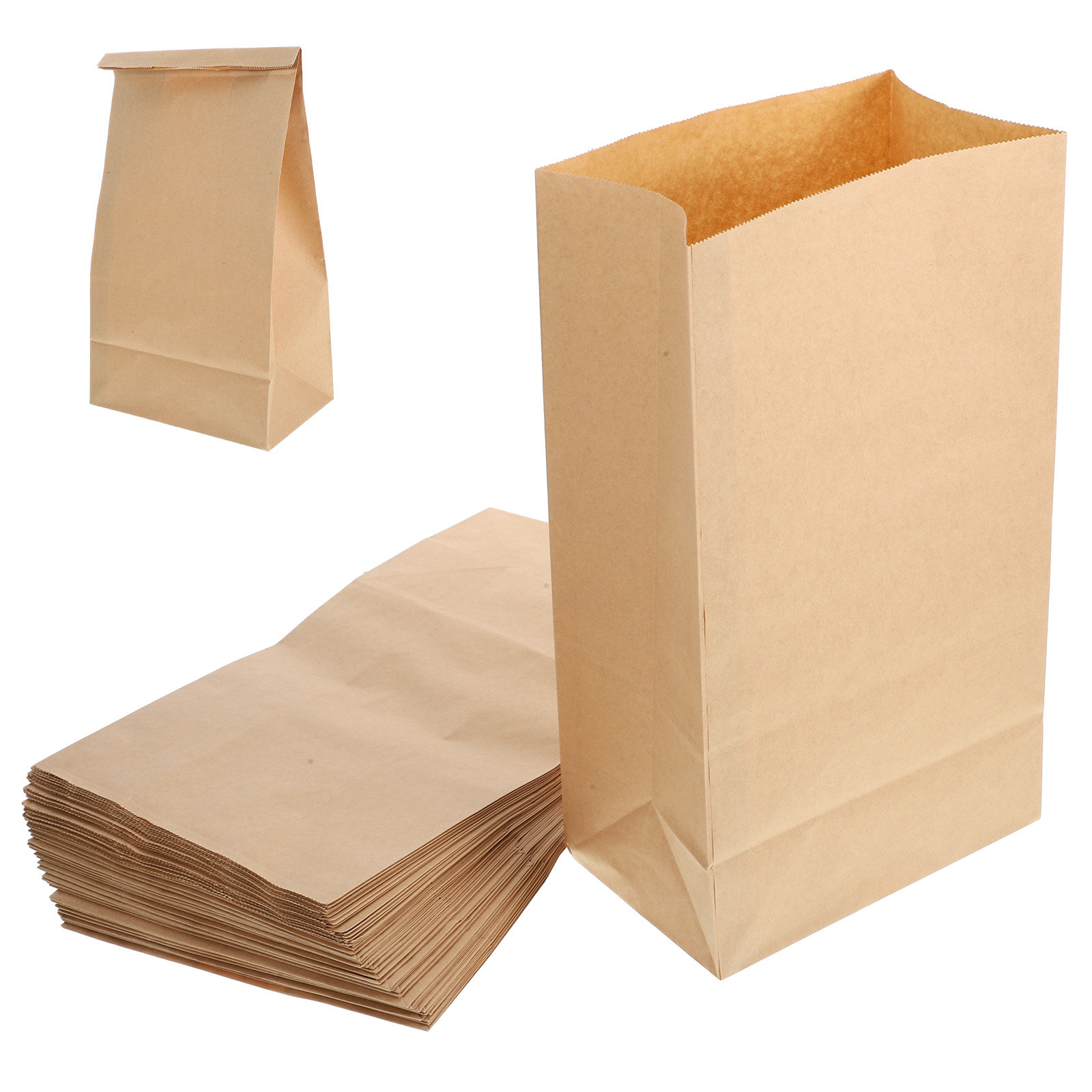 50Pcs Brown Paper Bakery Bags  - Food Storage Bag のレビューと価格