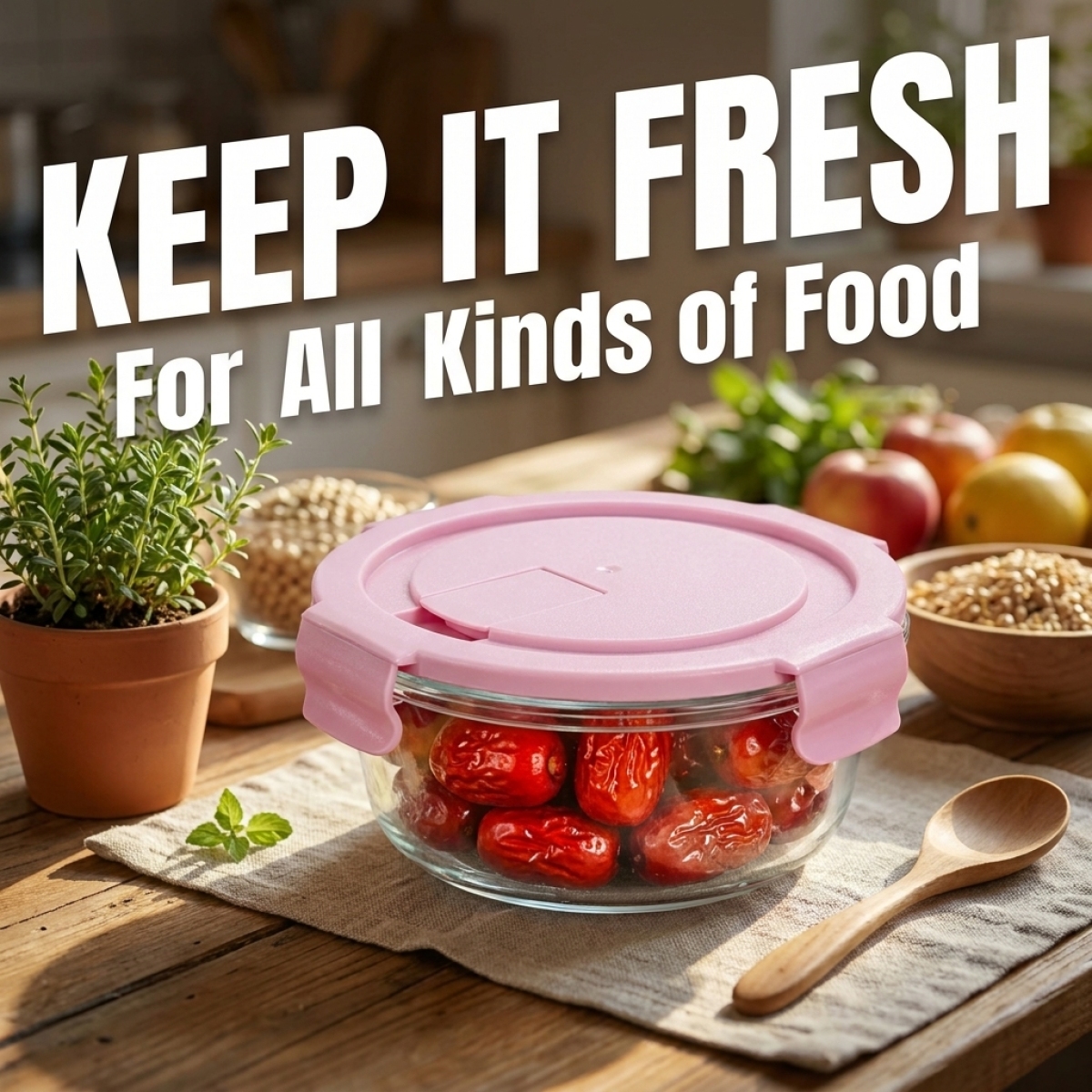 Pink Cartoon Sushi Round Glass - Lock And Lock Food Storage のレビューと価格