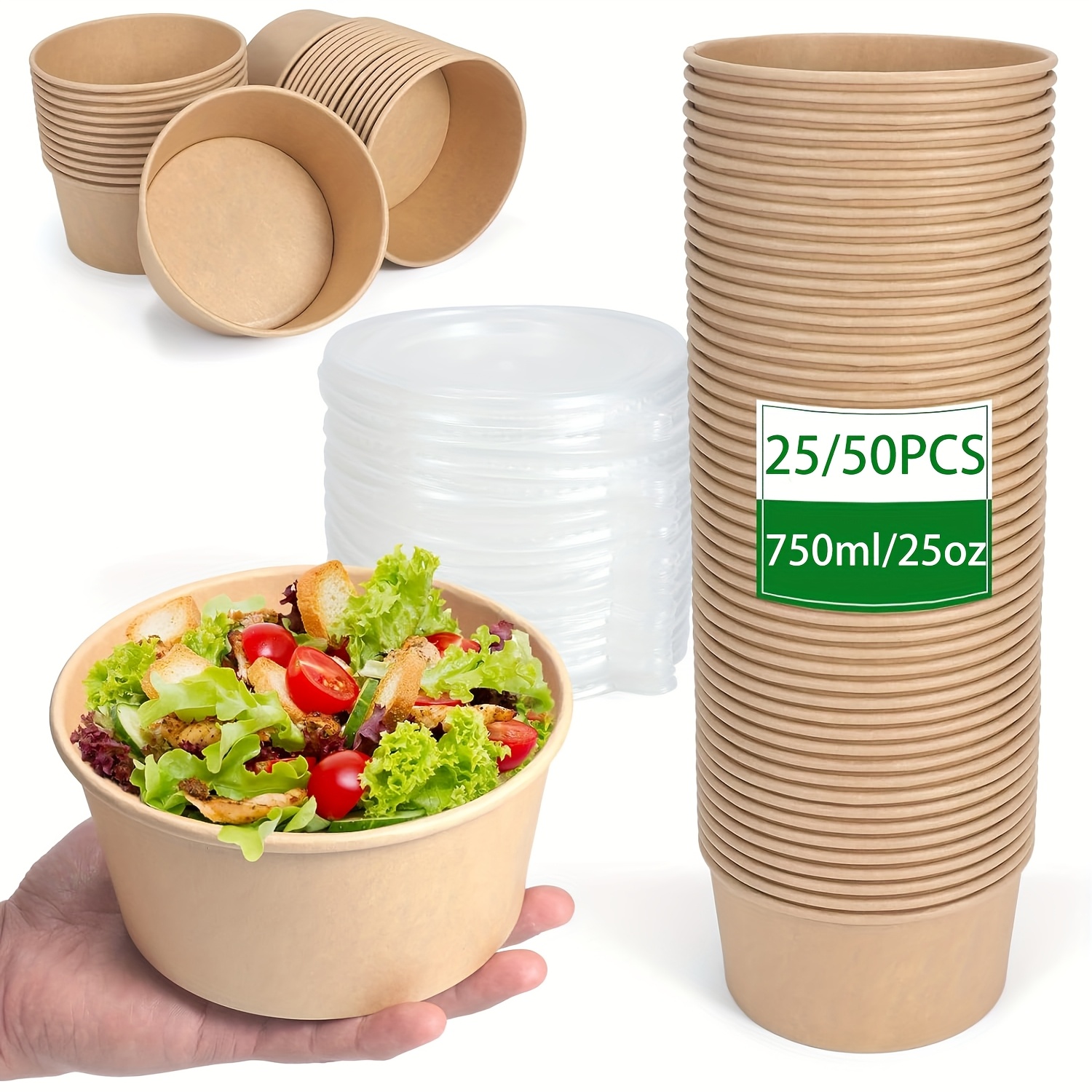 25Oz/750Ml 25/50 Pack Paper Bo - Food Storage Lunch Box のレビューと価格