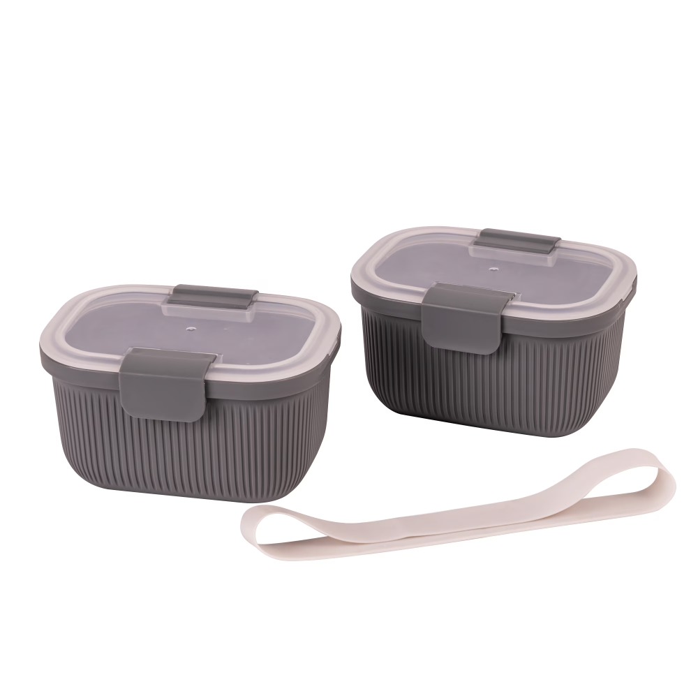 Rectangle Grey Bento Box Snack - Food Storage Lunch Box のレビューと価格
