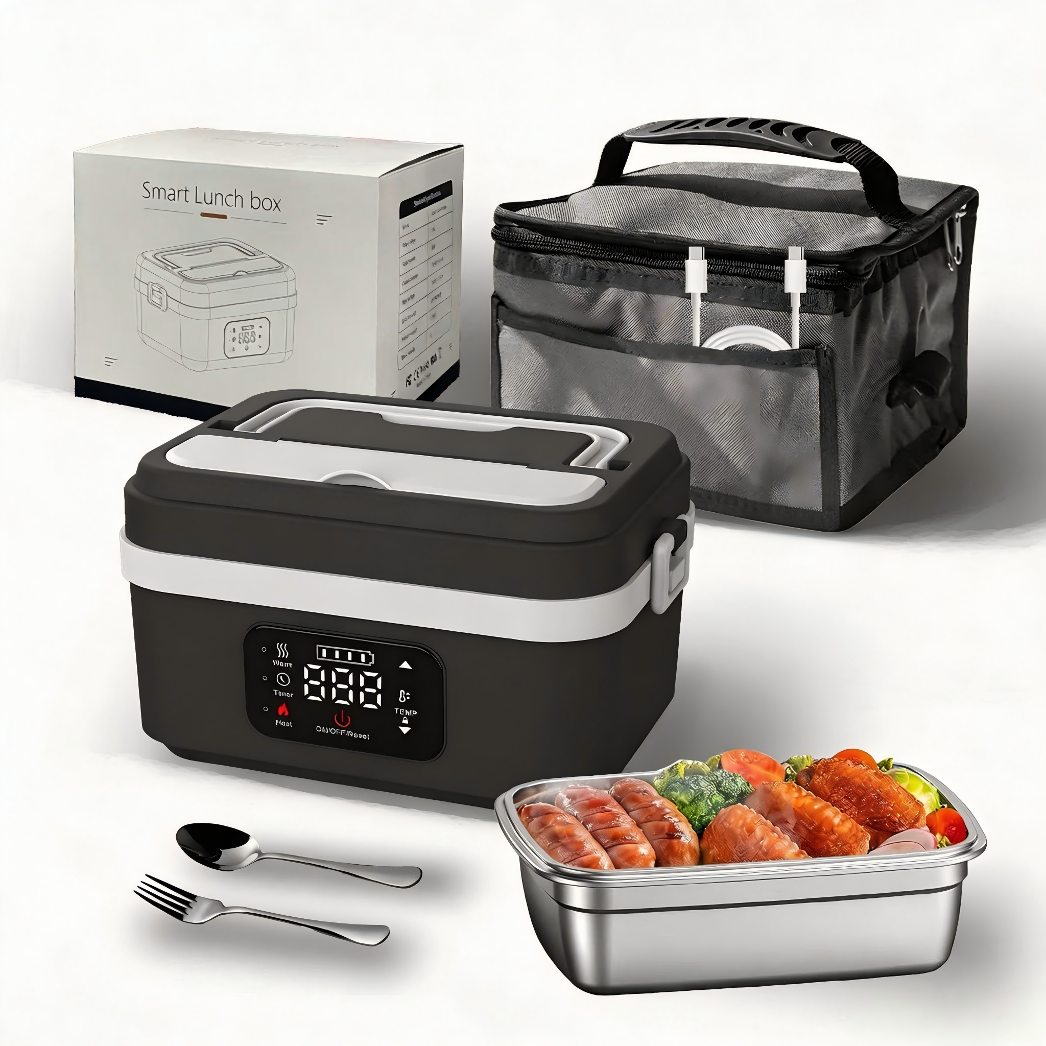 Wireless Heated Lunch Box, 60W - Portable Food Warmer のレビューと価格