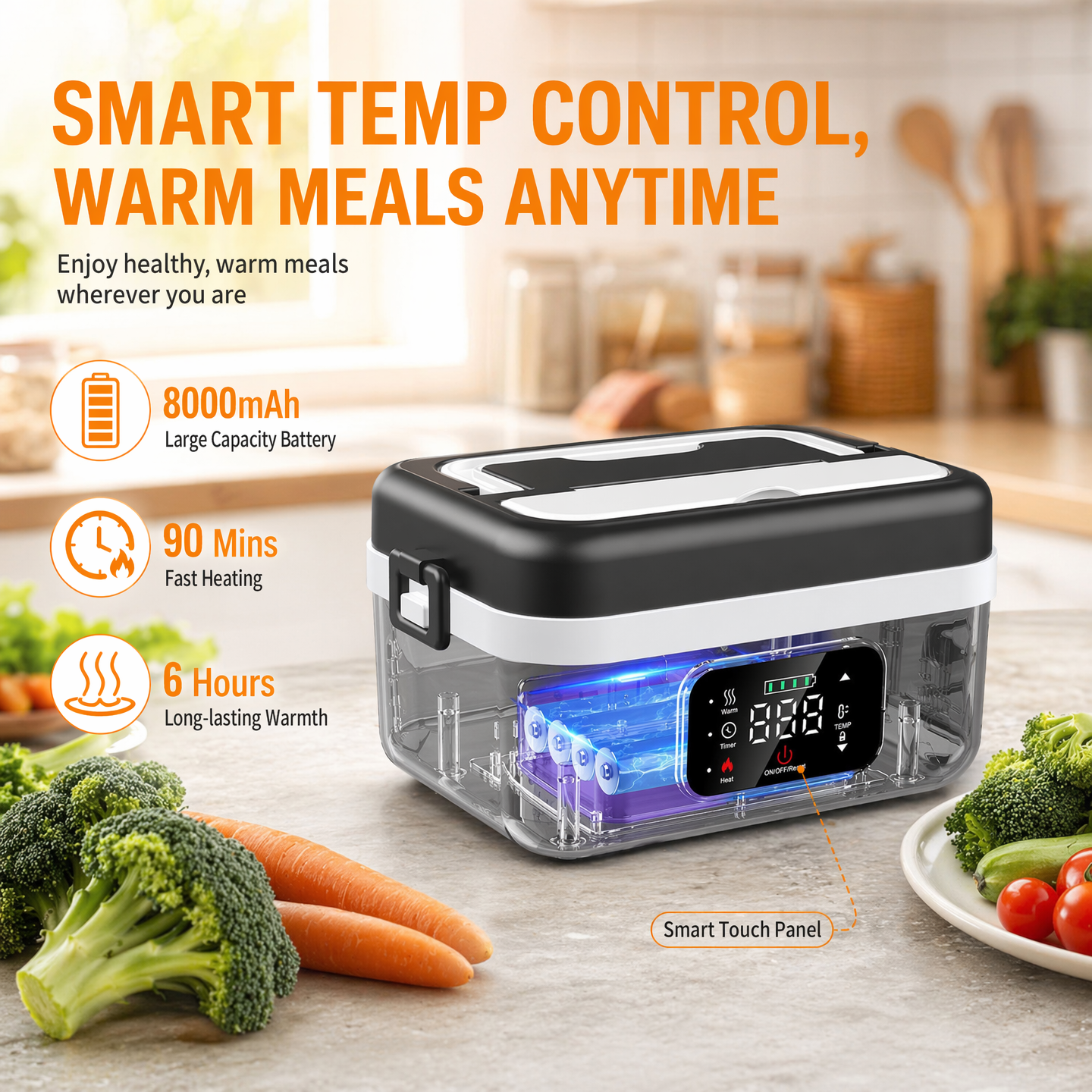 Wireless Heated Lunch Box, 60W - Portable Food Warmer のレビューと価格