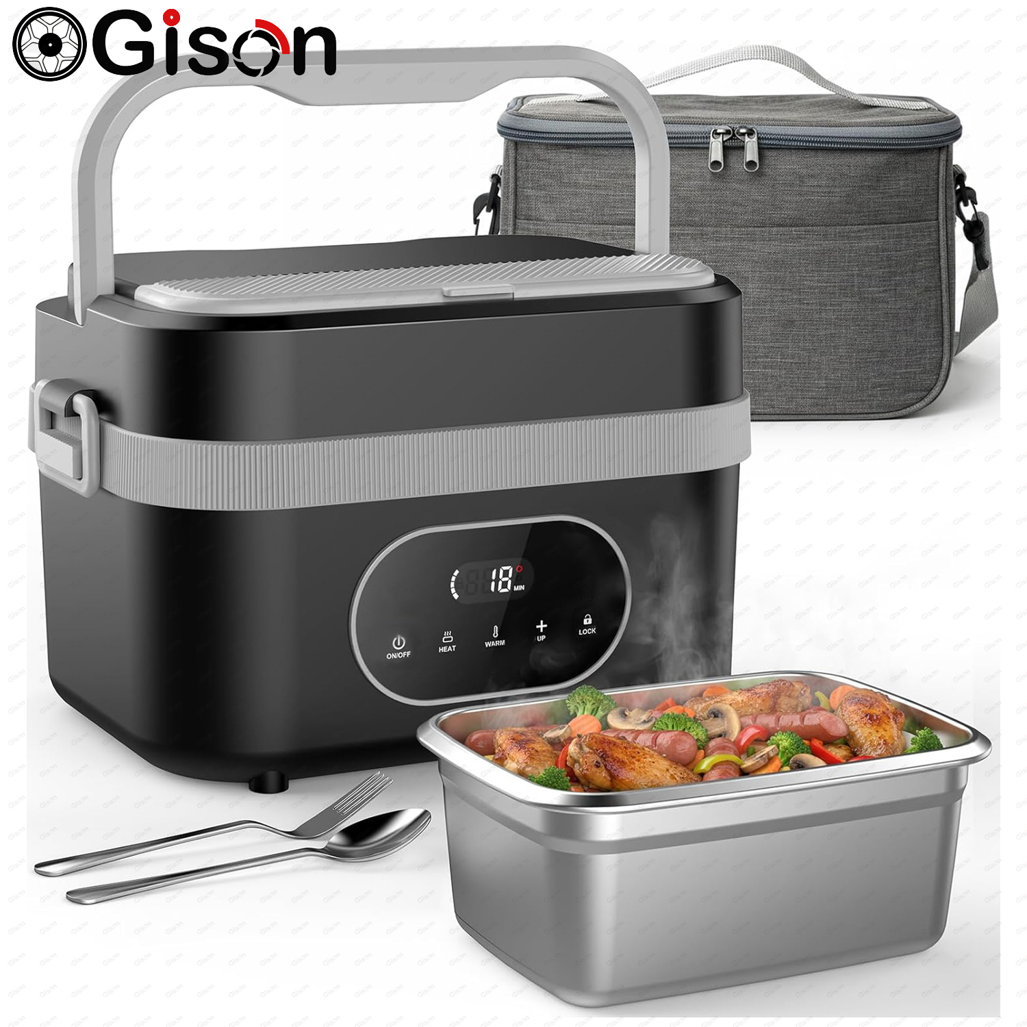 Gison 1.5L Electric Heated Lun - Portable Food Warmer のレビューと価格