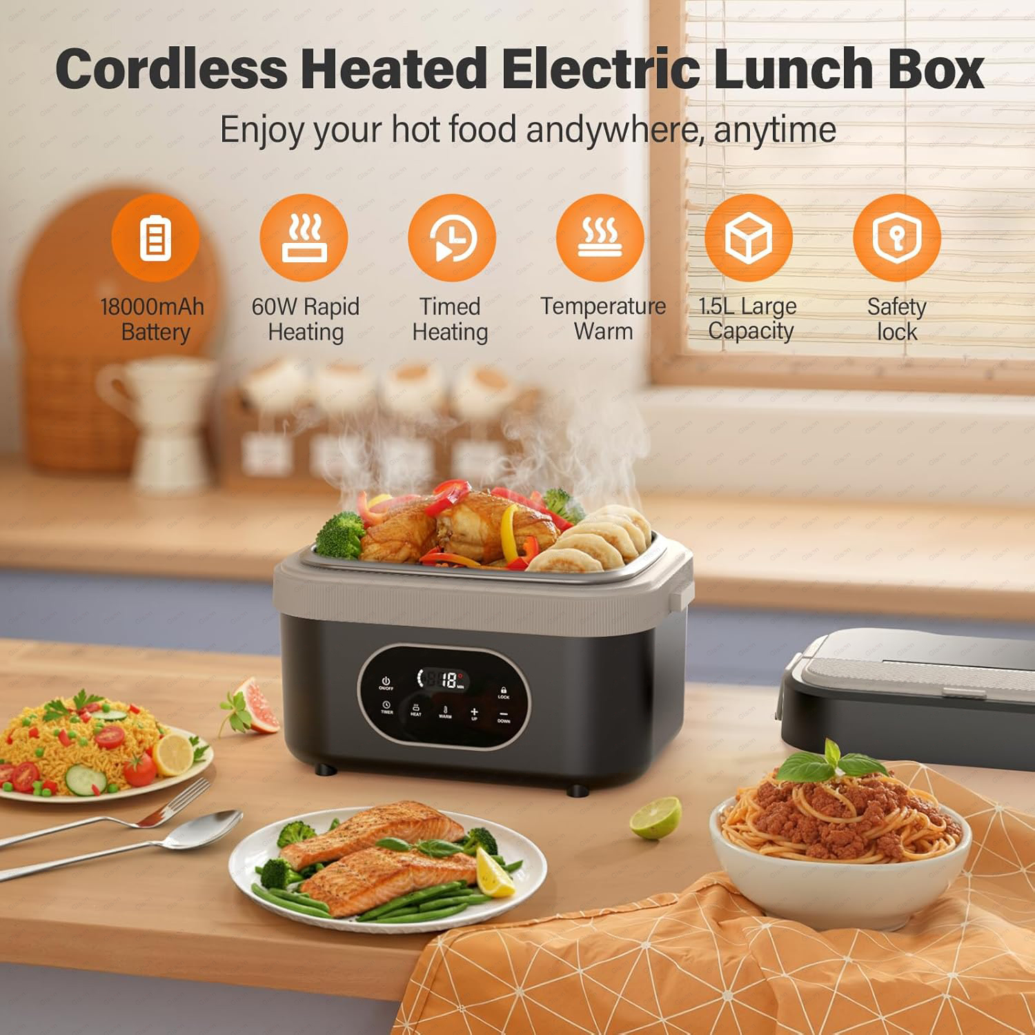 Gison 1.5L Electric Heated Lun - Portable Food Warmer のレビューと価格