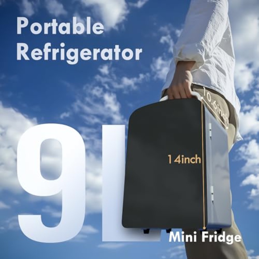 9L Mini Fridge for Bedroom Car - Portable Food Warmer のレビューと価格